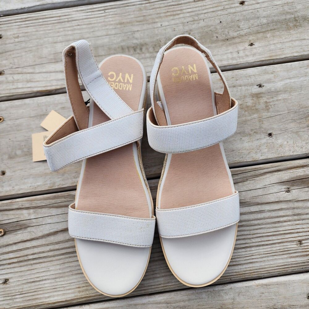 NWOT Madden NYC Women’s Talla Natural Wedge Strappy Sandals, Size 11